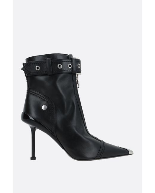 Alexander McQueen Slash smooth leather ankle boots