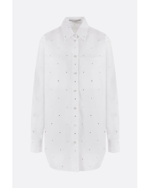 Stella McCartney sustainable poplin oversized shirt with crystals