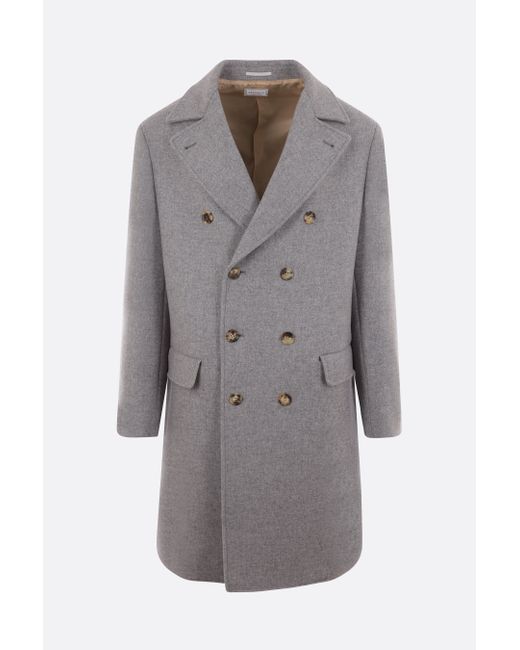 Brunello Cucinelli double-breasted wool and cashmere coat Man