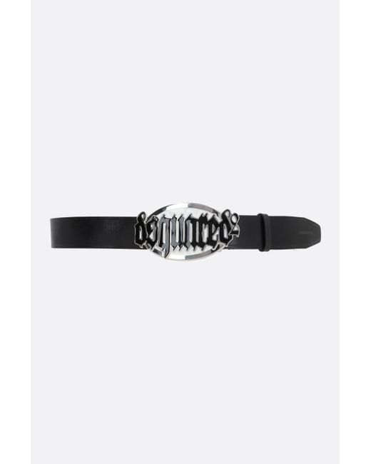 Dsquared2 Gothic smooth leather belt Man