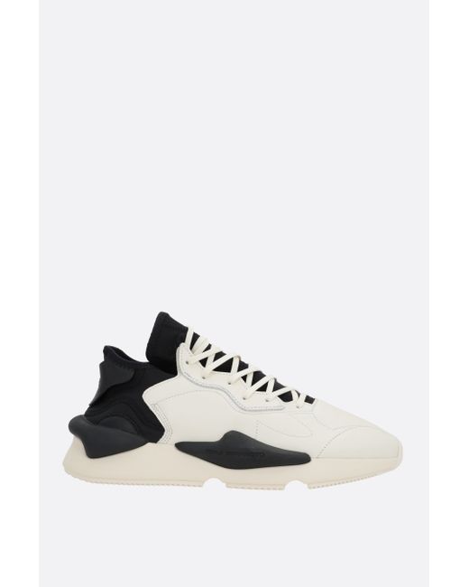 Y-3 Kaiwa smooth leather and neoprene sneakers Man