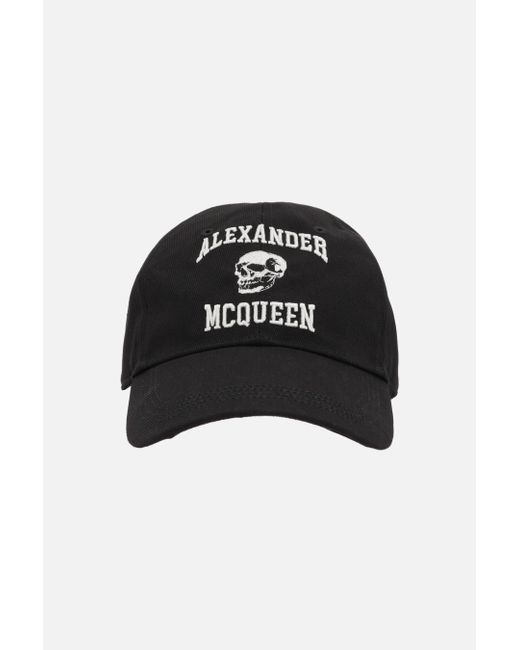 Alexander McQueen Varsity Skull drill baseball cap Man