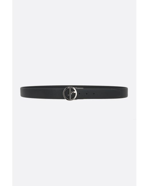 Giorgio Armani grainy and smooth leather reversible belt Man