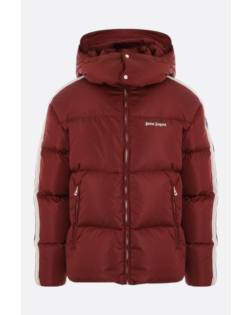 Palm Angels nylon down jacket with side bands and logo patch Man