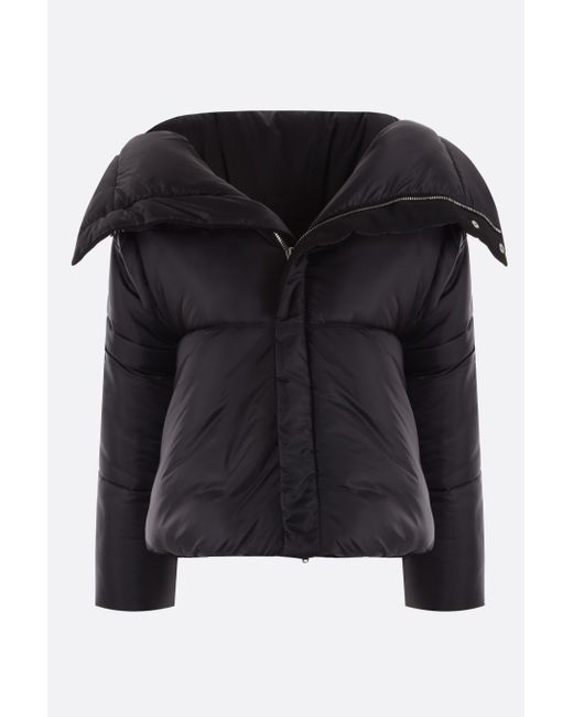 Alaïa nylon fitted cropped padded jacket