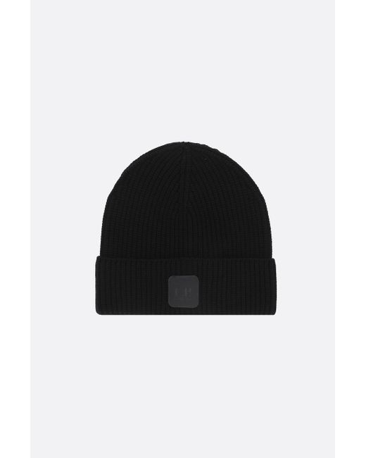 CP Company logo patch ribbed wool beanie Man