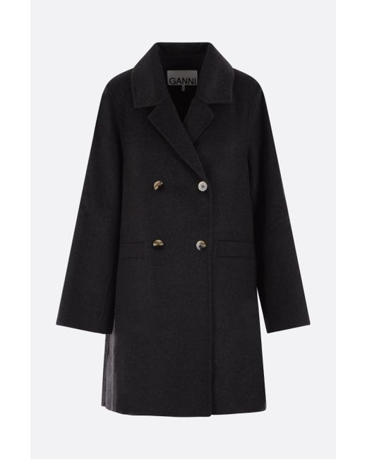 Ganni double-breasted wool coat