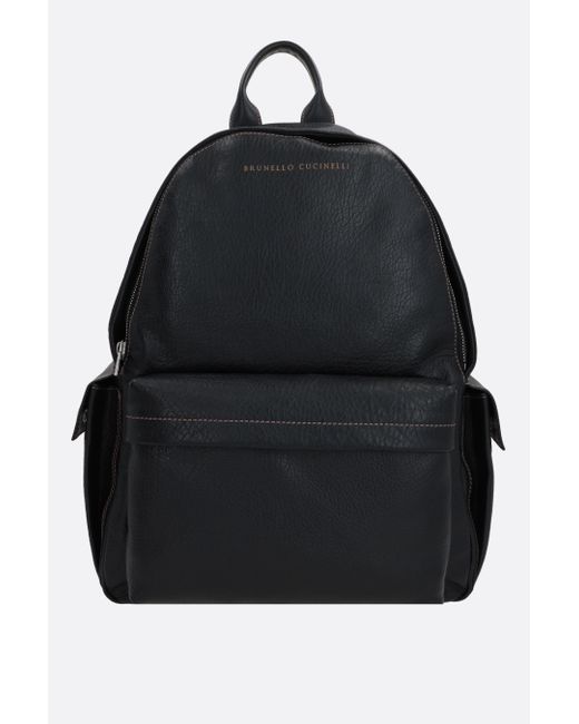 Brunello Cucinelli grainy leather backpack Man