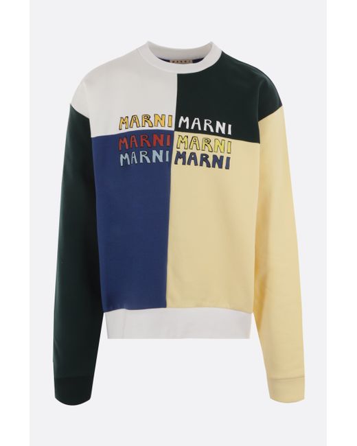 Marni Puzzle Logo brushed organic jersey sweatshirt Man