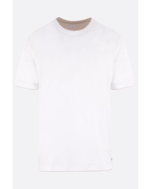 Eleventy cotton t-shirt with double-layer edges Man