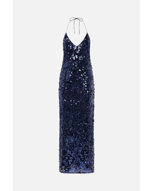 Oseree mesh sleeveless dress with sequins