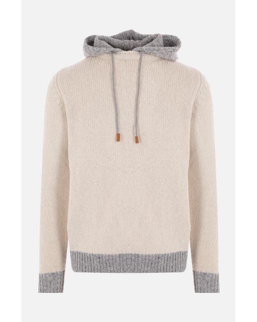 Eleventy wool and cashmere hooded pullover Man