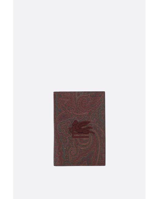 Etro Paisley coated canvas passport holder Man