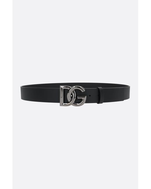 Dolce & Gabbana crossover DG logo buckle-detailed smooth leather belt Man