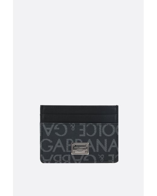 Dolce & Gabbana smooth leather and coated canvas card case Man