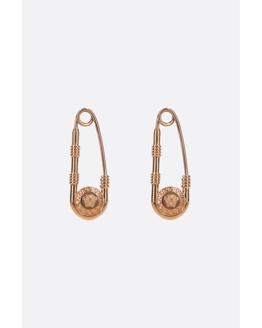Versace Safety Pin brass earrings