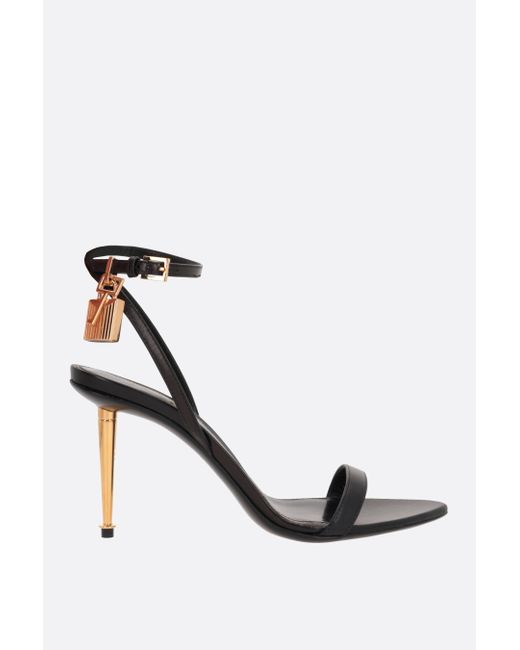 Tom Ford Padlock Pointy smooth leather sandals