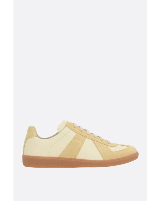 Maison Margiela Replica smooth leather and suede sneakers Man