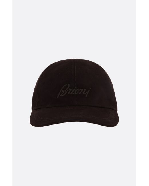 Brioni logo embroidered wool and cashmere baseball cap Man