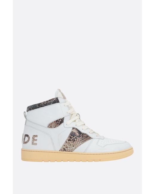 Rhude Rhecess smooth leather high-top sneakers Man