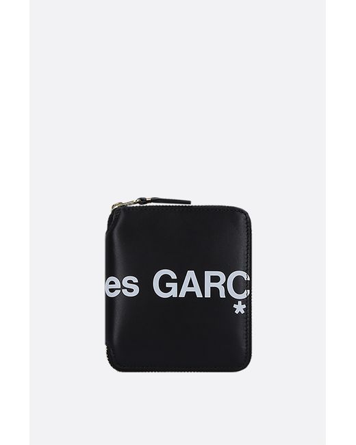Comme Des Garçons logo print smooth leather small zip-around wallet Man
