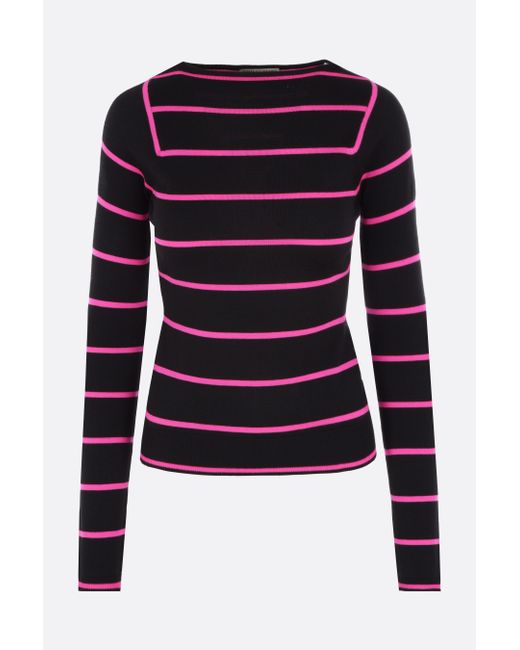 Pucci striped jacquard wool fitted pullover