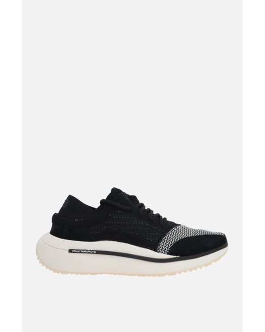 Y-3 Qisan technical knit and suede sneakers Man