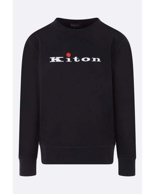 Kiton logo print jersey oversized sweatshirt Man