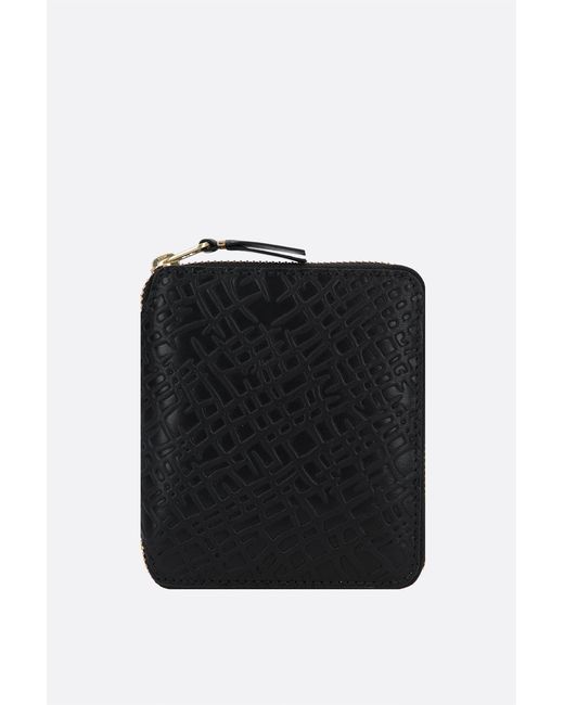 Comme Des Garçons embossed leather small zip-around wallet Man