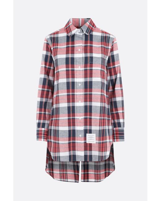 Thom Browne madras cotton shirt with slits