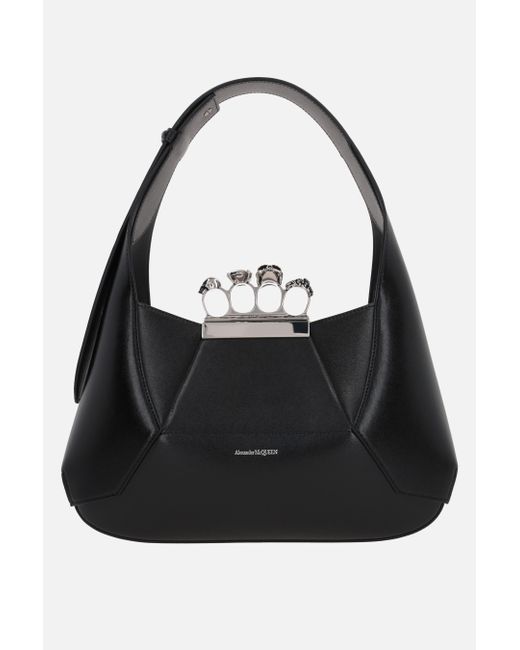 Alexander McQueen Jewelled smooth leather hobo bag