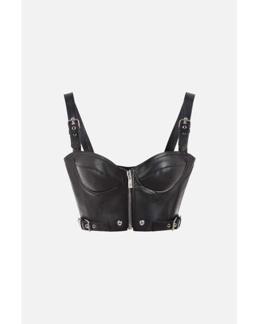 Versace leather cropped top