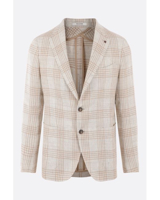 Tagliatore single-breasted linen and cotton jacket Man