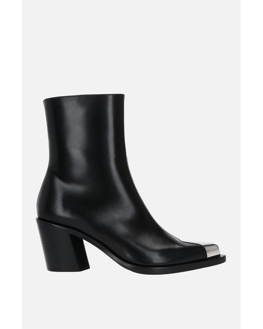 Alexander McQueen Punk smooth leather western boots