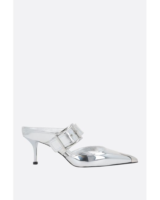 Alexander McQueen Punk laminated faux leather mules
