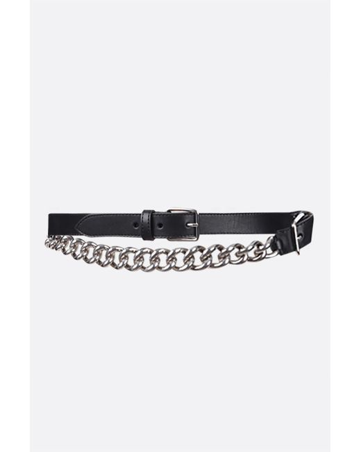 Alexander McQueen smooth leather and chain double belt