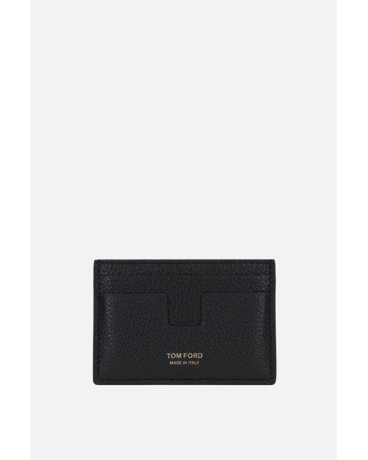 Tom Ford T Line grainy leather card case Man