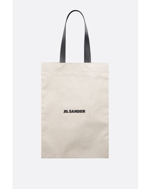 Jil Sander logo print canvas shopping bag Man