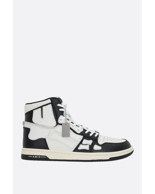 Amiri Skel smooth and grainy leather sneakers Man