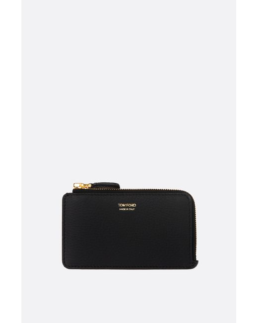 Tom Ford grainy leather zipped card case Man