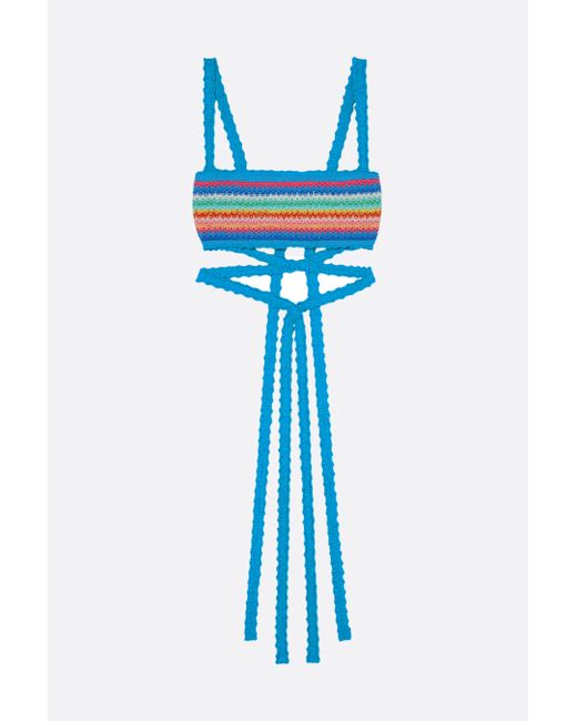 Alanui Over The Rainbow knit bralette top