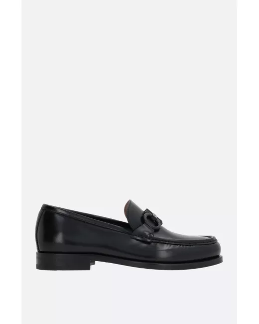 Ferragamo Rolo brushed leather loafers Man
