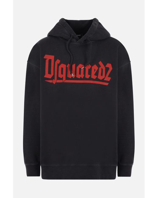 Dsquared2 logo printed jersey hoodie Man