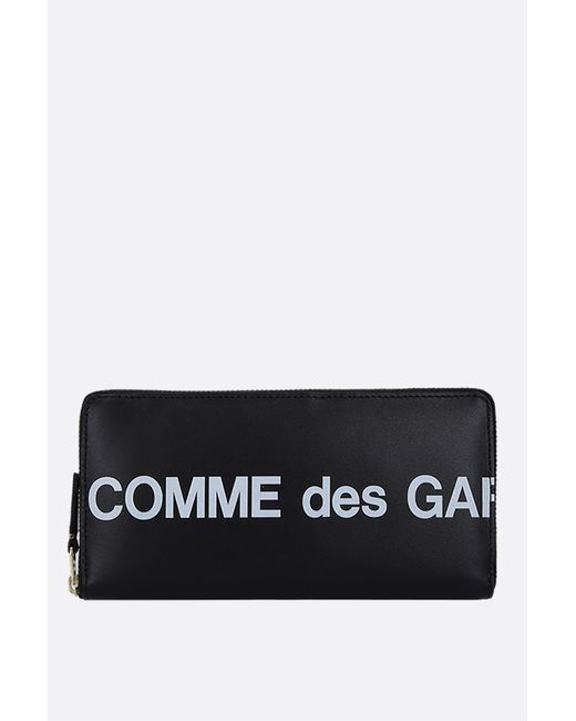 Comme Des Garçons logo print smooth leather zip-around wallet Man