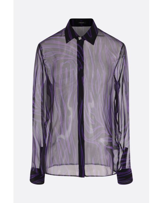 Versace Zebra printed chiffon shirt