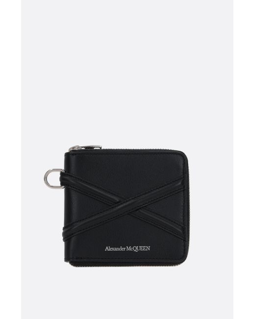 Alexander McQueen The Harness smooth leather compact wallet Man