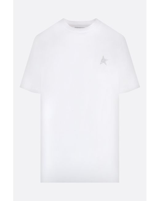 Golden Goose cotton t-shirt with glitter Star logo print