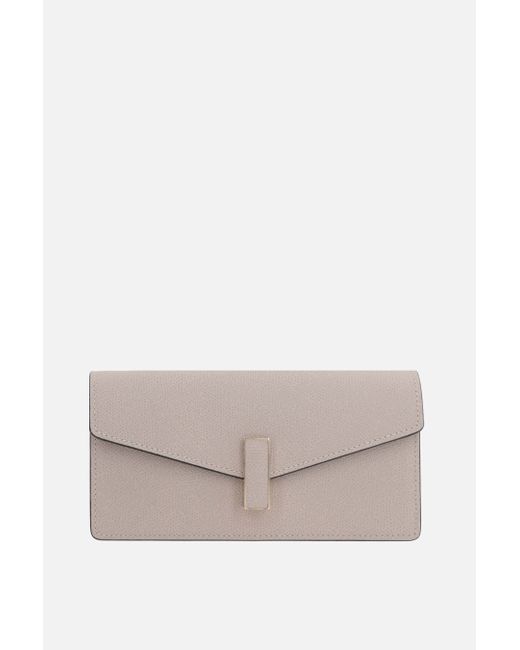 Valextra Iside grainy leather clutch