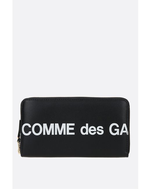 Comme Des Garçons logo print smooth leather zip-around wallet Man