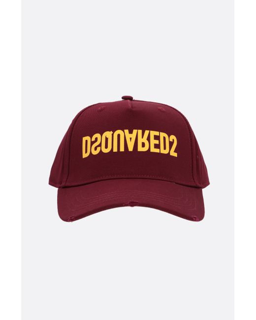 Dsquared2 logo print gabardine baseball cap Man